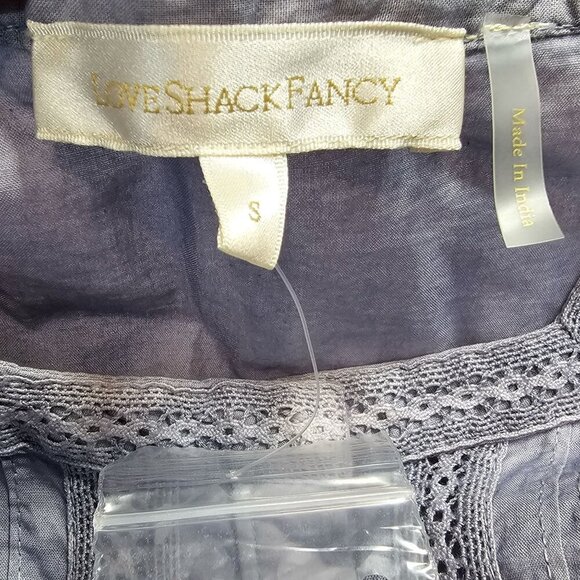 Love Shack Fancy Womens S Purple Edie Midi Dress NWOT with FLAW - Picture 9 of 12